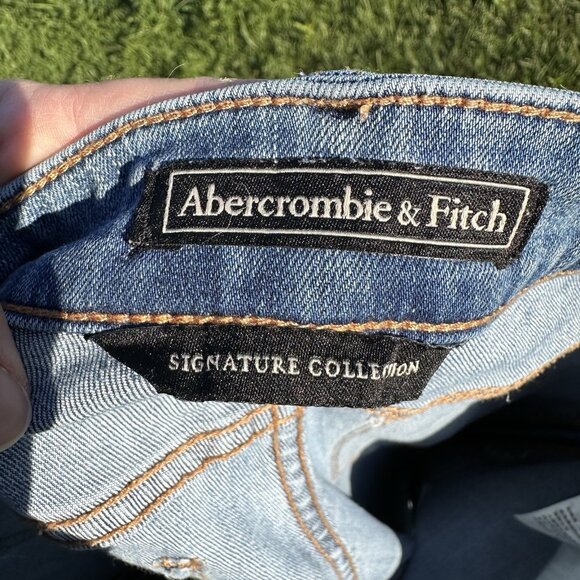 Abercrombie Fitch Signature Coll. Jeans Skinny Size 28 Distressed 29.5 X 26.75” - Picture 8 of 11